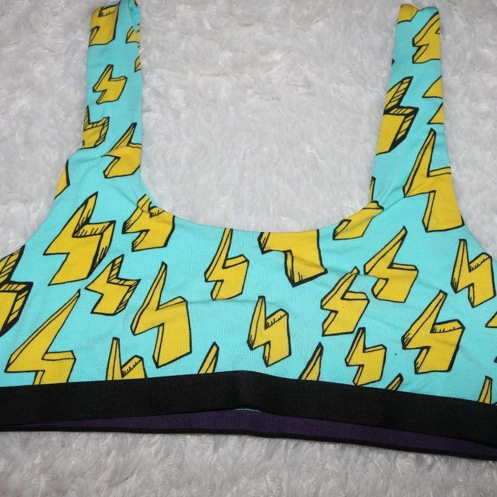 MeUndies U-back bralettes lot of 2 size small Lighting Bolts NWOT - Picture 3 of 5